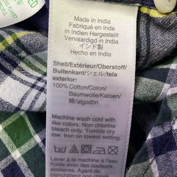 J. Crew Indian Madras Plaid Shirt Mens Large Multicolor Blue Slim Fit Button Up - Picture 7 of 11